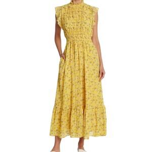 Melloday Modest Maxi Floral Tiered Flowy Elastic Waist Cottage Core S26